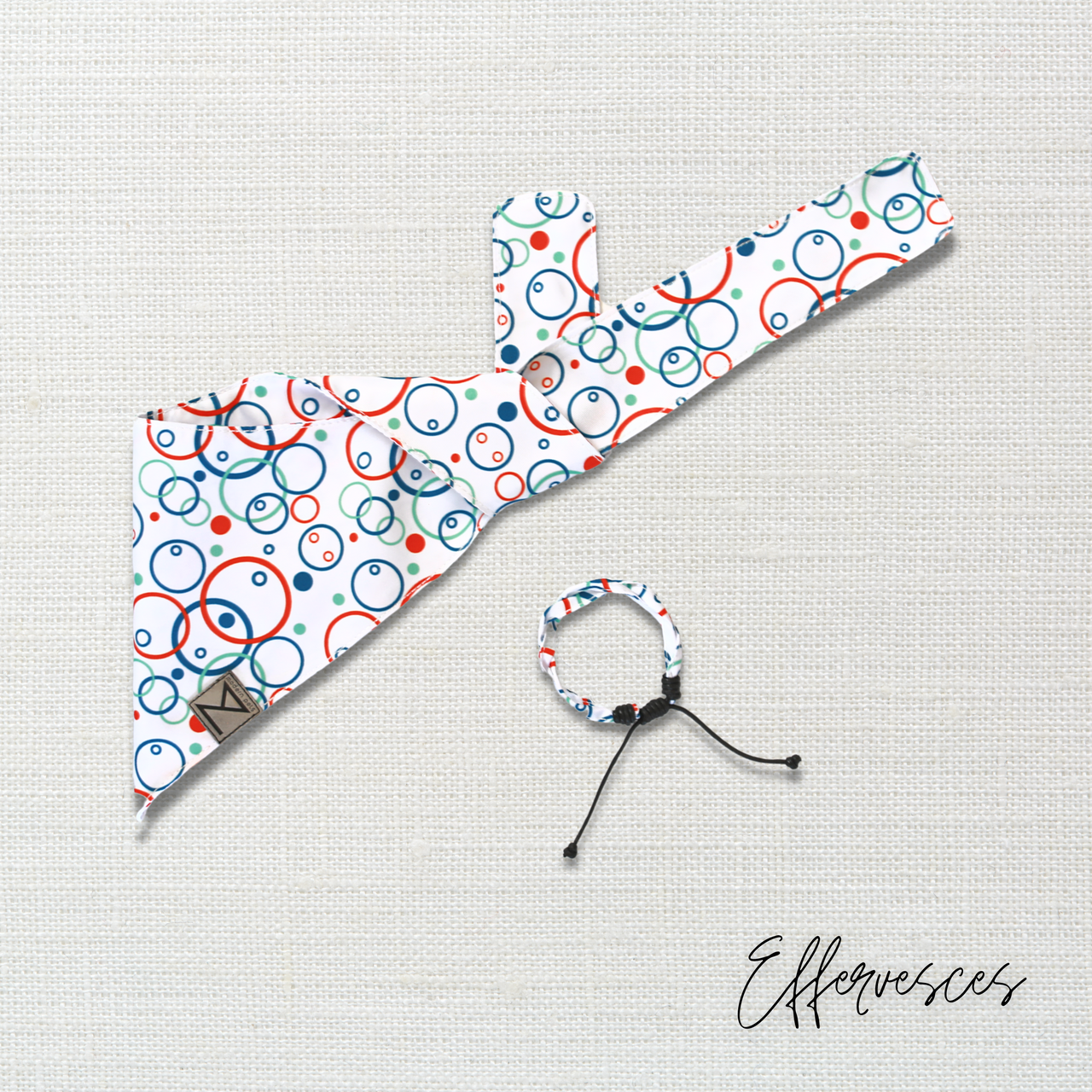 Premium Designer Dog Bandana with Matching Bracelet