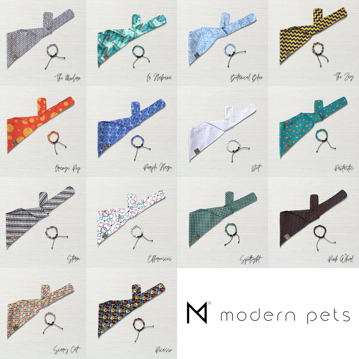 Premium Designer Dog Bandana with Matching Bracelet