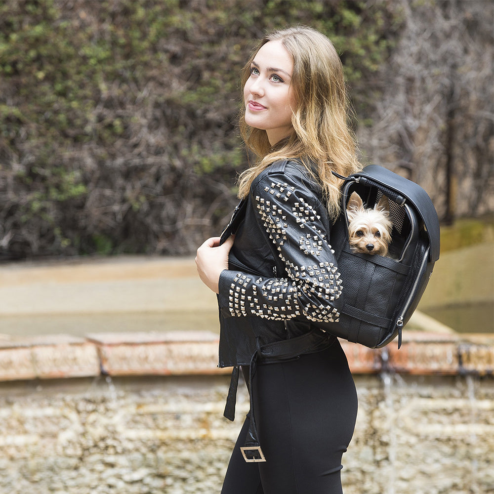 Sustainable Leather Pet Travel Backpack